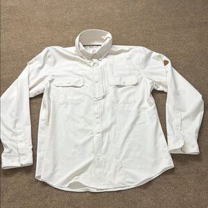 Livsn Designs Men Beige Creek Shirt Long Sleeve Snap Button Fisherman Outdoors M